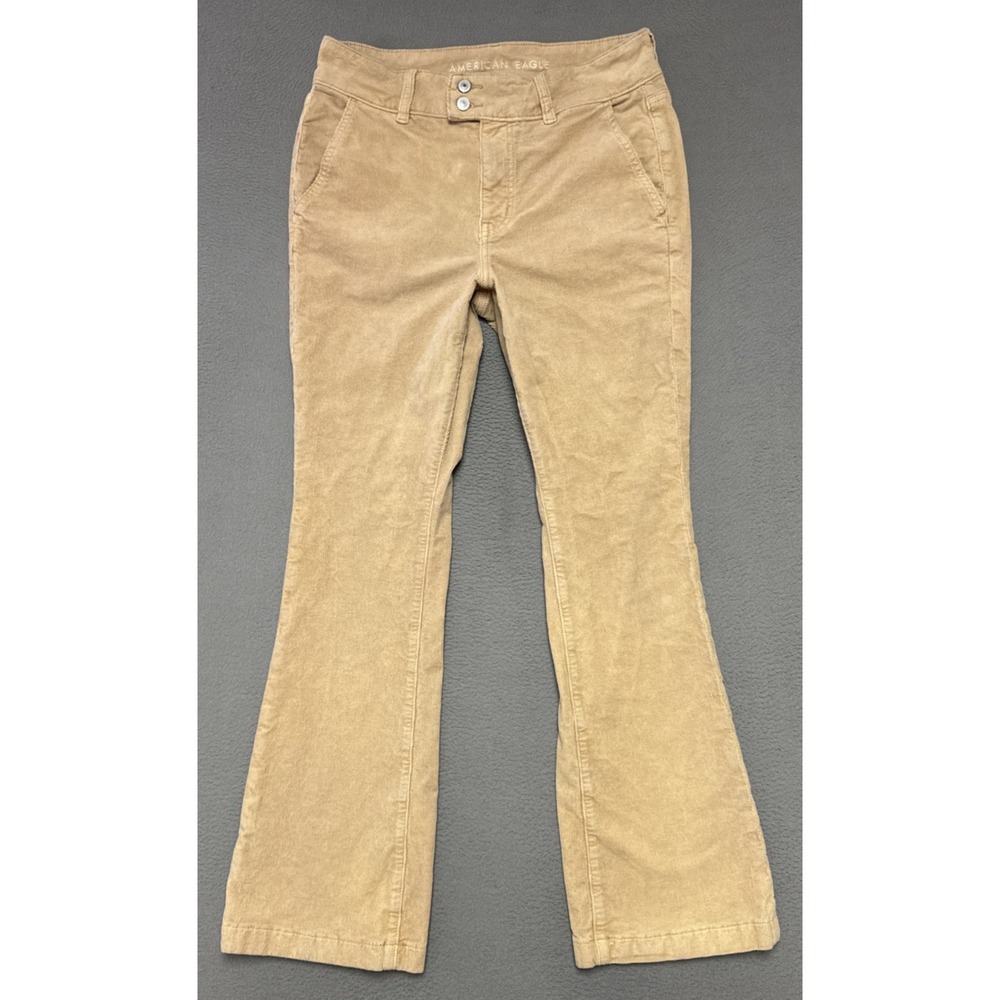 American Eagle High Rise Kick Boot Corduroy Pants Womens Sz 8 Stretch Minimalist